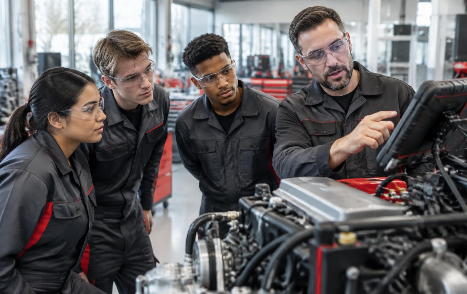 Technical education classroom used in a career post